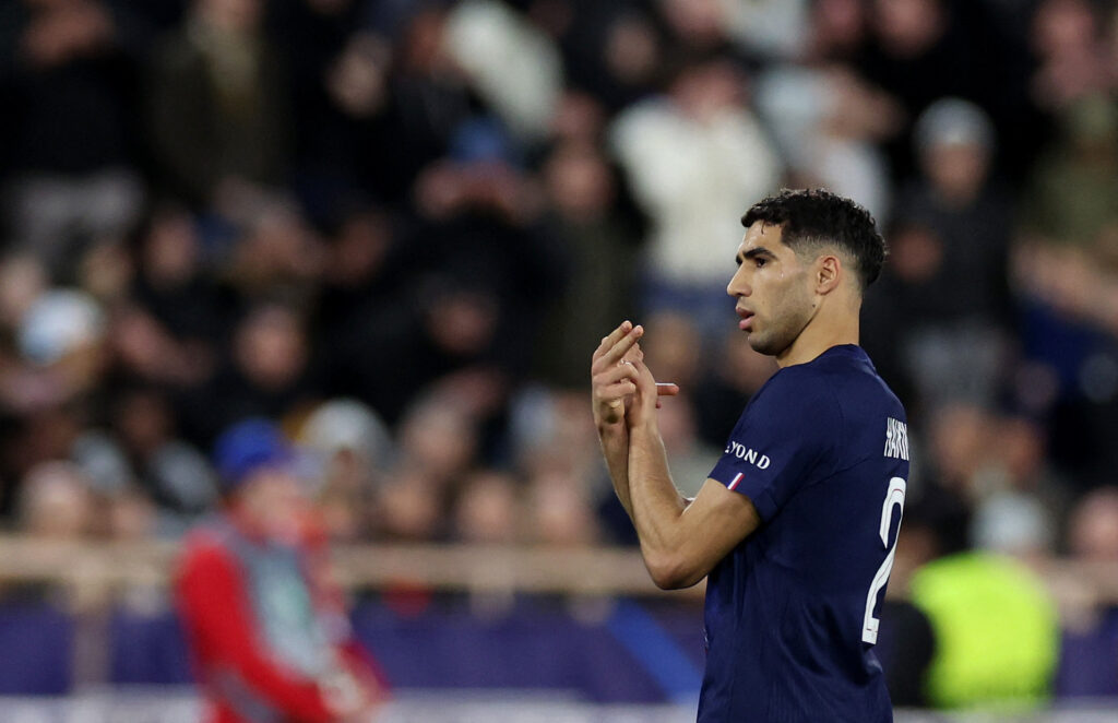 Achraf Hakimi in action for Paris Saint-Germain